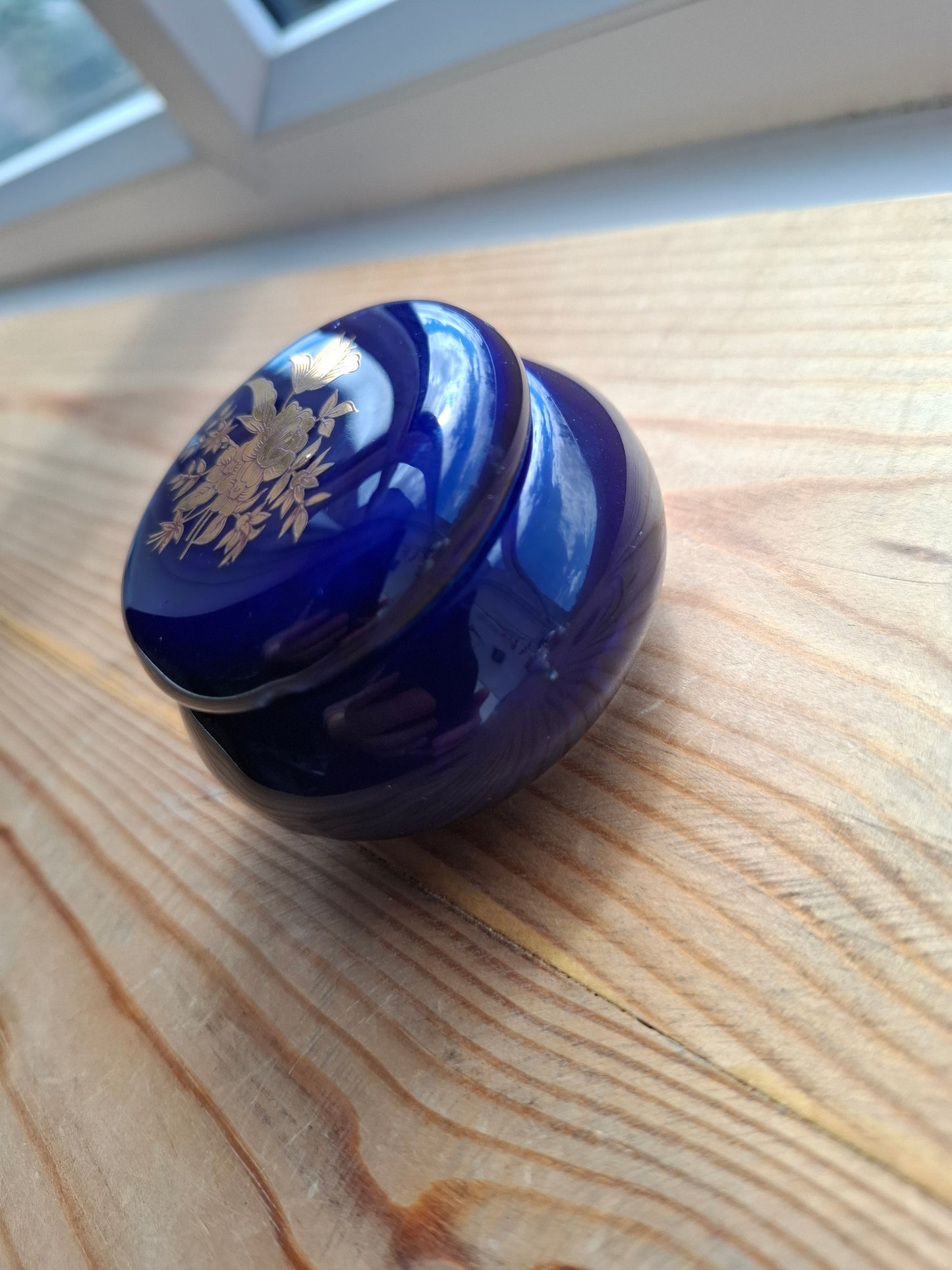 'Cunt' Upcycled Round Chunky Cobalt Blue Trinket Pot