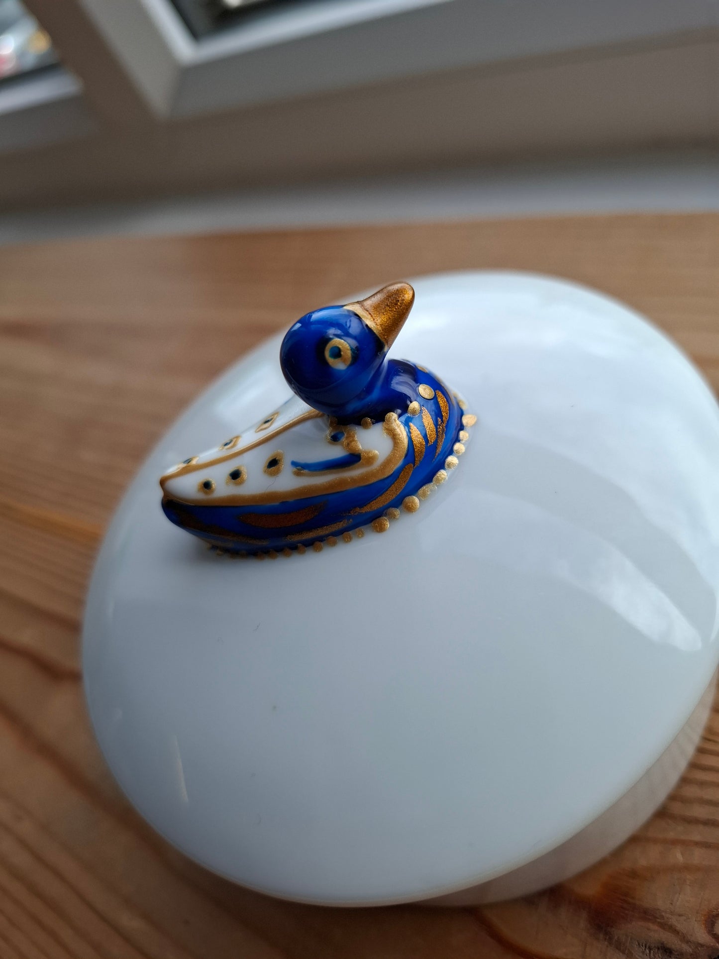 'Fuck A Duck' Upcycled Fancy Blue/Gold Duck Trinket Pot