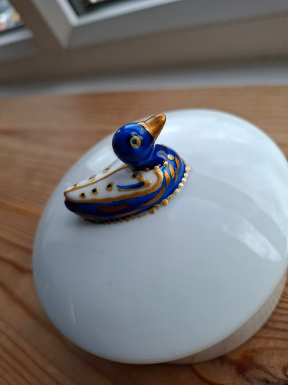 'Fuck A Duck' Upcycled Fancy Blue/Gold Duck Trinket Pot