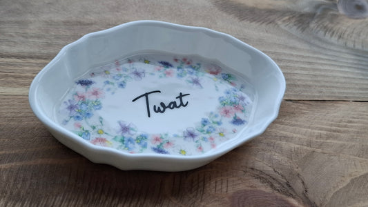 'Twat' Upcycled Pretty Trinket Dish