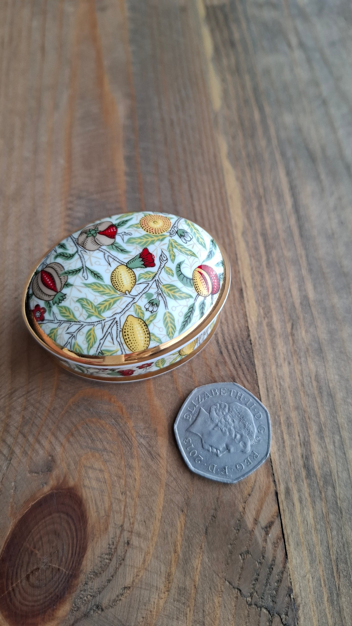 'Cunt' Upcycled William Morris Citrus Obal Shaped Trinket Pot