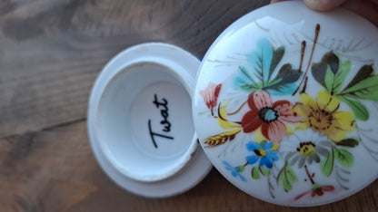 'Twat' Upcycled Blue Floral Trinket Pot (DISCOUNTED)