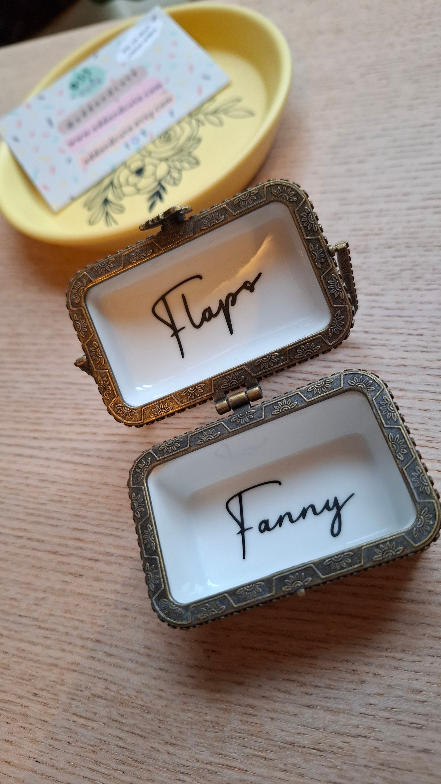 'Fanny Flaps' Upcycled Little Basket Trinket Pot