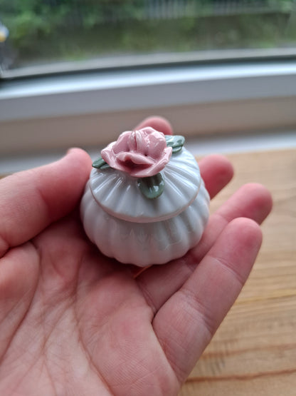 'Cunt' Upcycled Little Pink Rose Ridged Trinket Pot