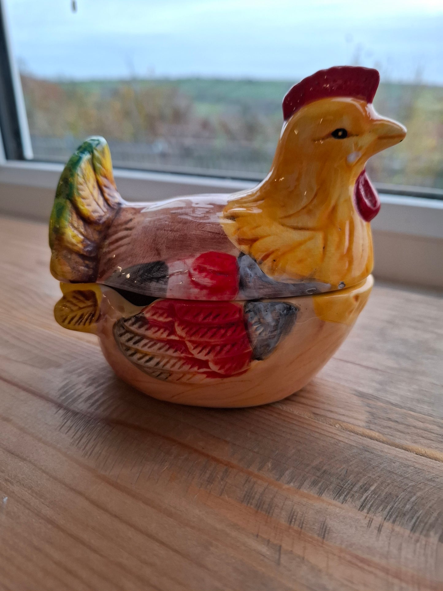 'Jerk' Upcycled Colourful Ceramic Chicken Pot