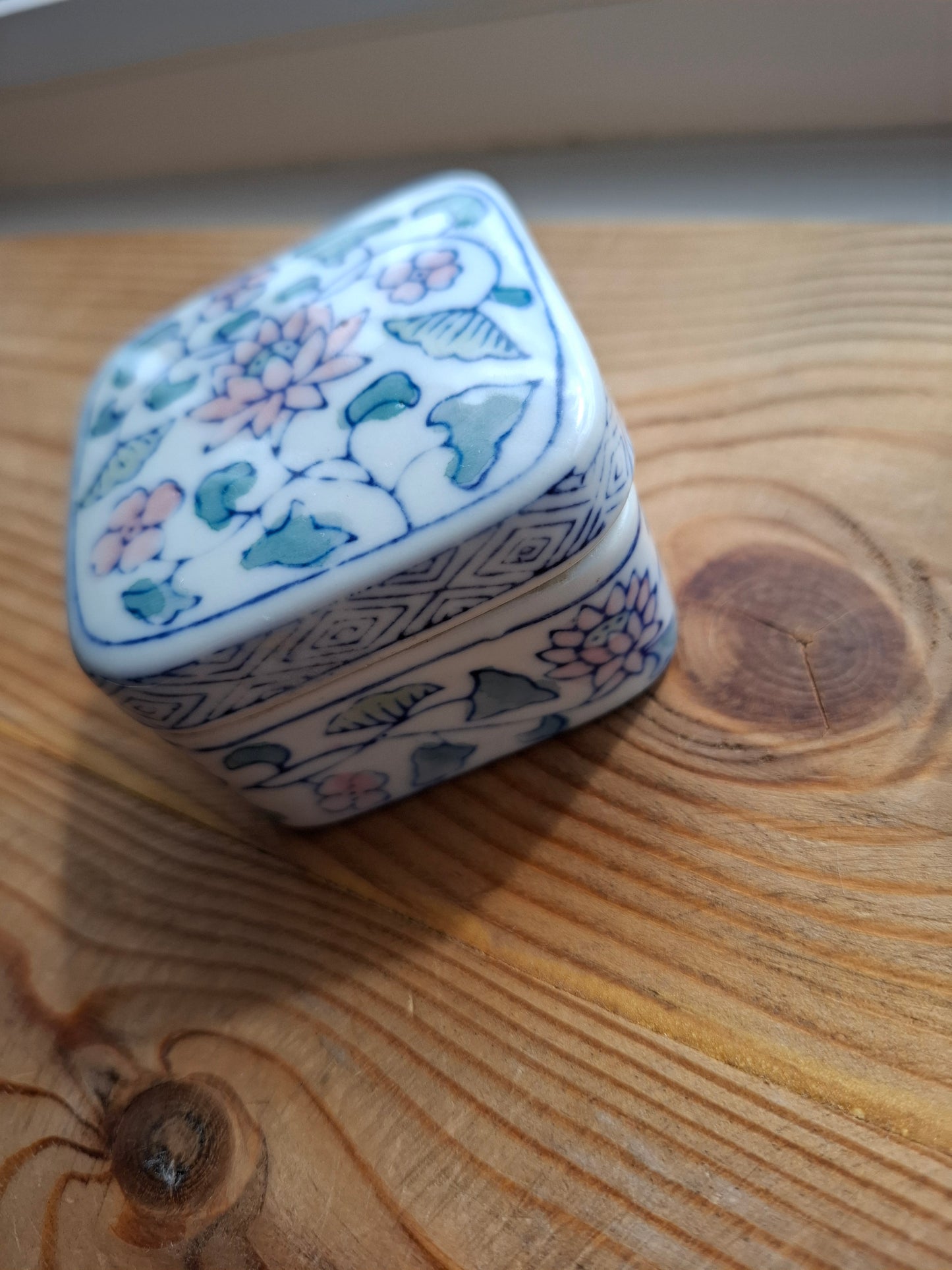 'Ball Bag' Upcycled Square Floral Trinket Pot