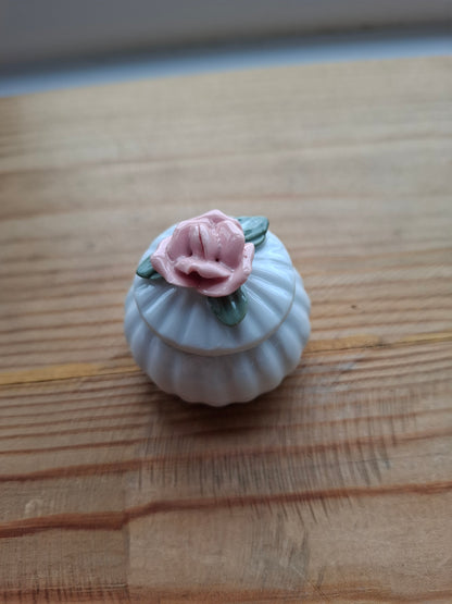 'Cunt' Upcycled Little Pink Rose Ridged Trinket Pot