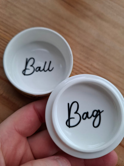 'Ball Bag' Upcycled Small Daffodil Trinket Pot