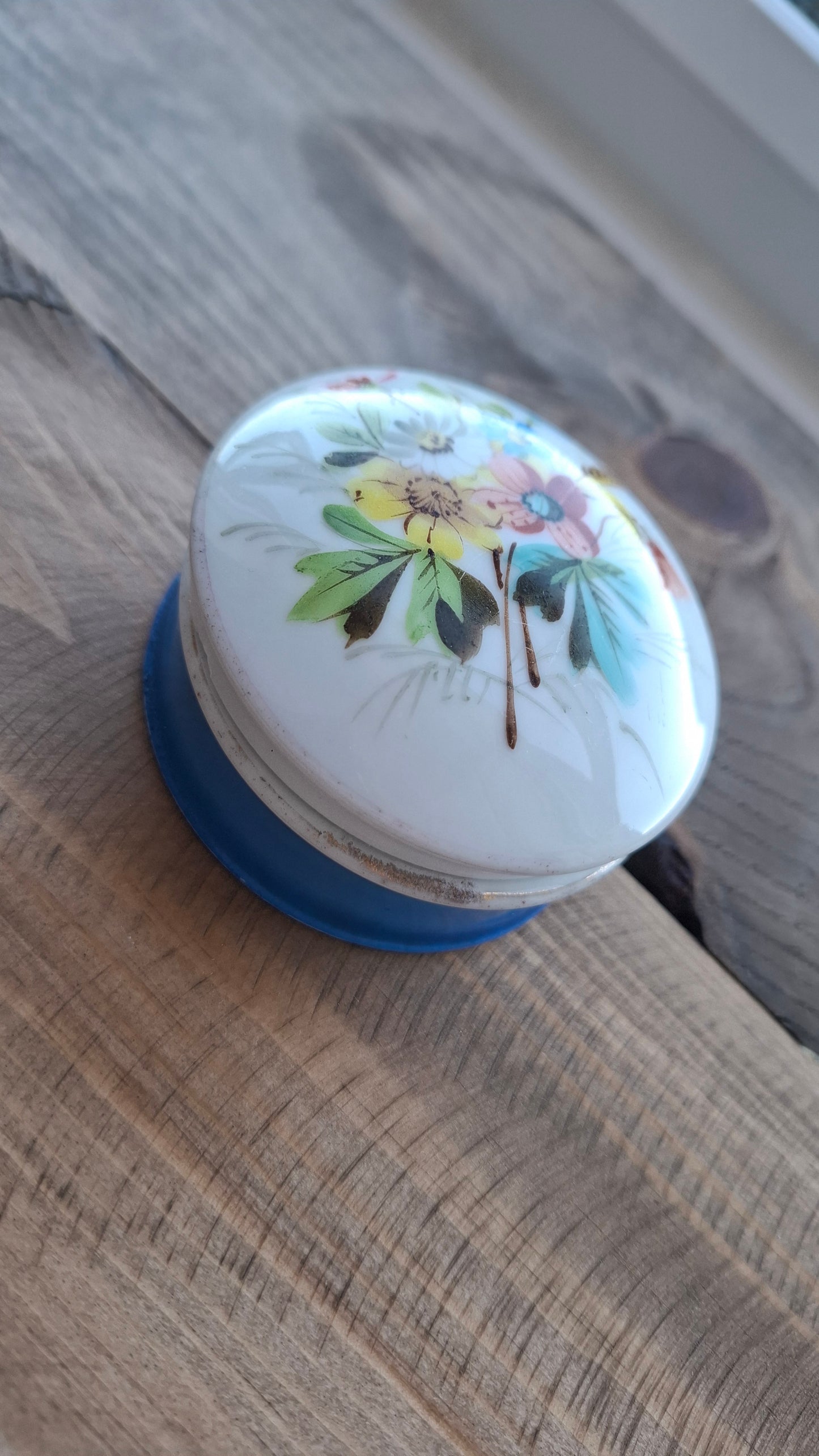 'Twat' Upcycled Blue Floral Trinket Pot (DISCOUNTED)