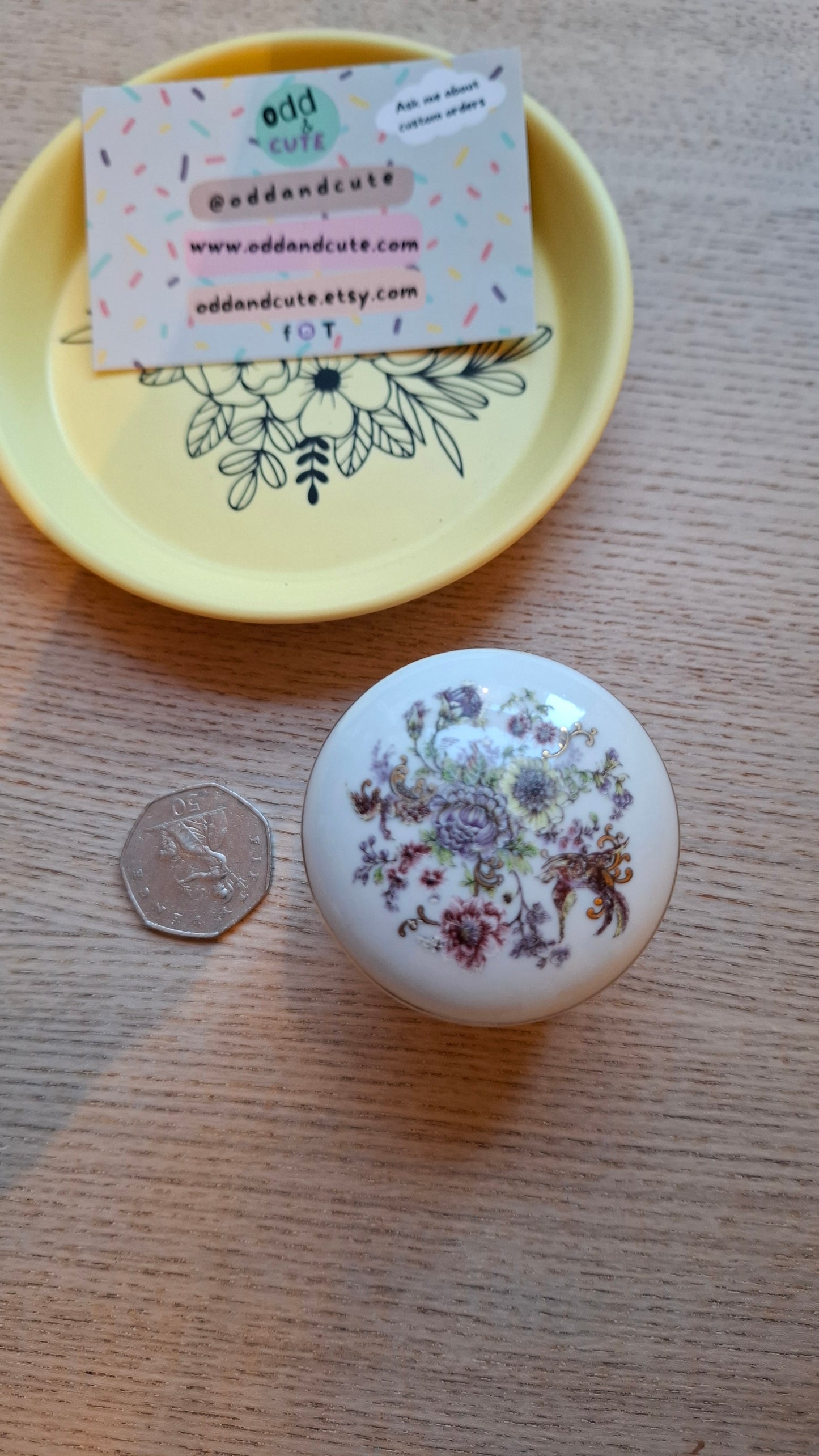 'Twat' Upcycled Small But Deep Floral Trinket Pot