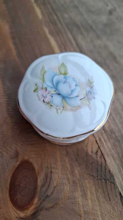 'Twat' Upcycled Blue Floral Trinket Pot