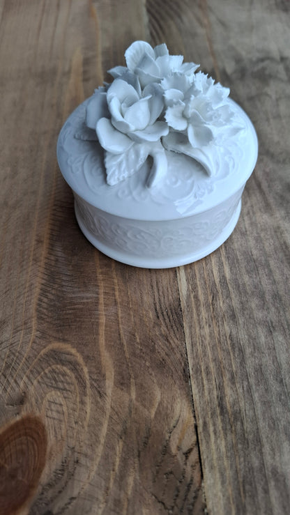 'Cunt' Upcycled White Rose Floral Trinket Pot