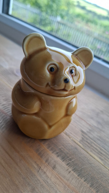'Cunt' Upcycled Golden Brown Funny Looking Bear Trinket Pot
