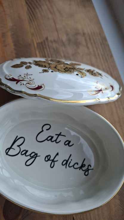 'Eat A Bag Of Dicks' Upcycled Fancy Ceramic Pot