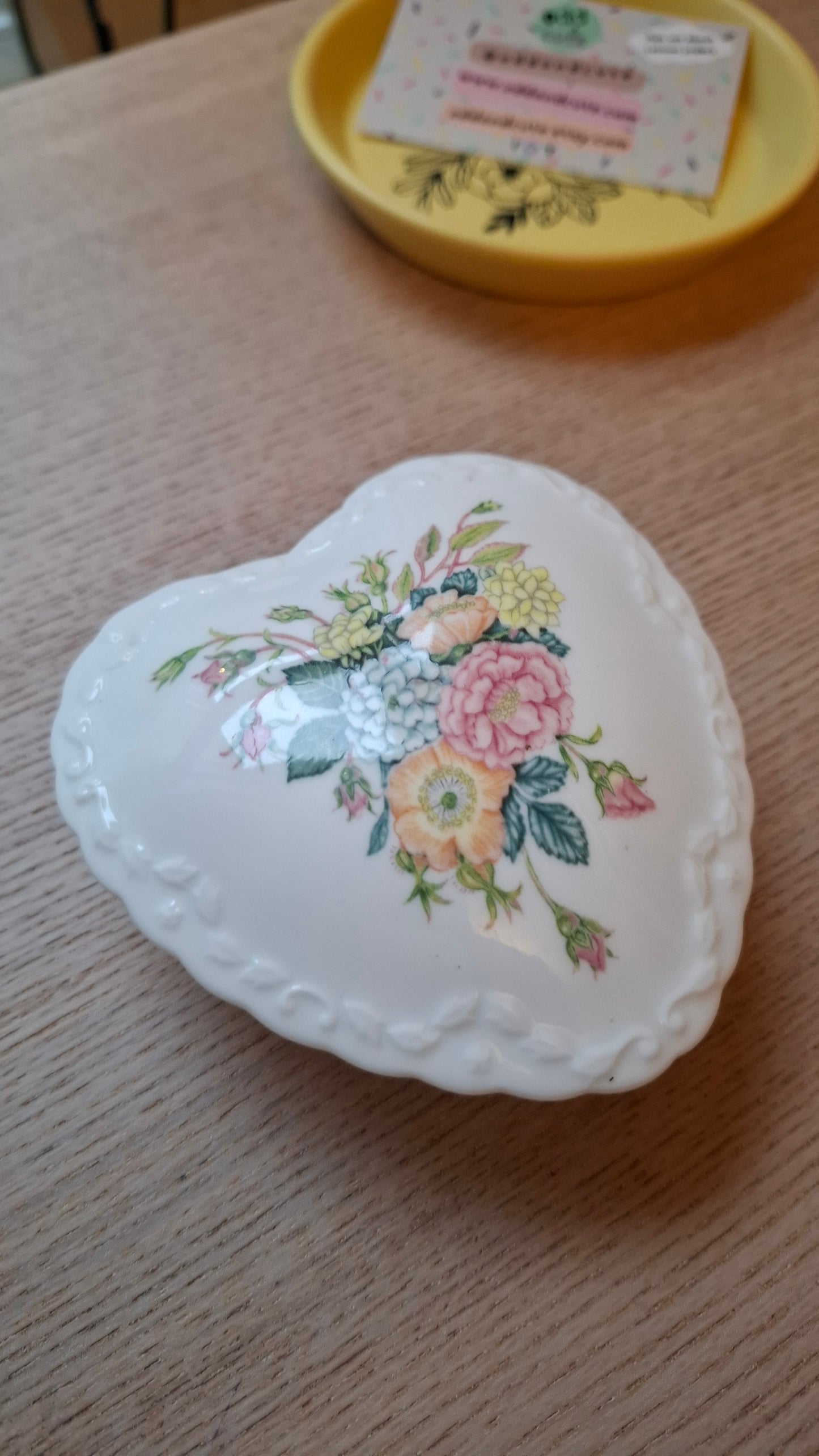 'Fanny Flaps' Upcycled Coalport Heart Shaped Trinket Pot