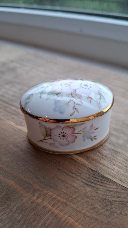 'Twat' Upcycled Small Oval Shaped Floral Trinket Pot