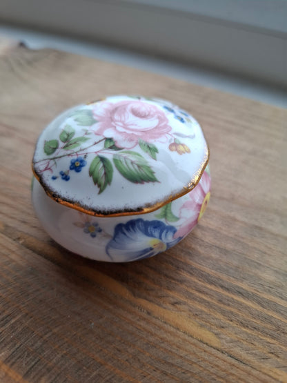 'Twat' Upcycled Small Round Floral Trinket Pot