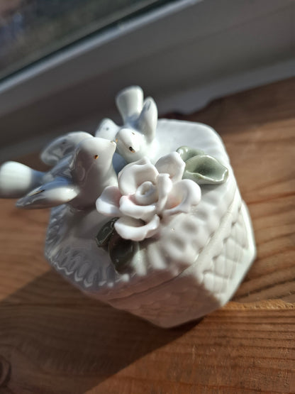 'Bum Hole' Upcycled Bird/Rose Trinket Pot