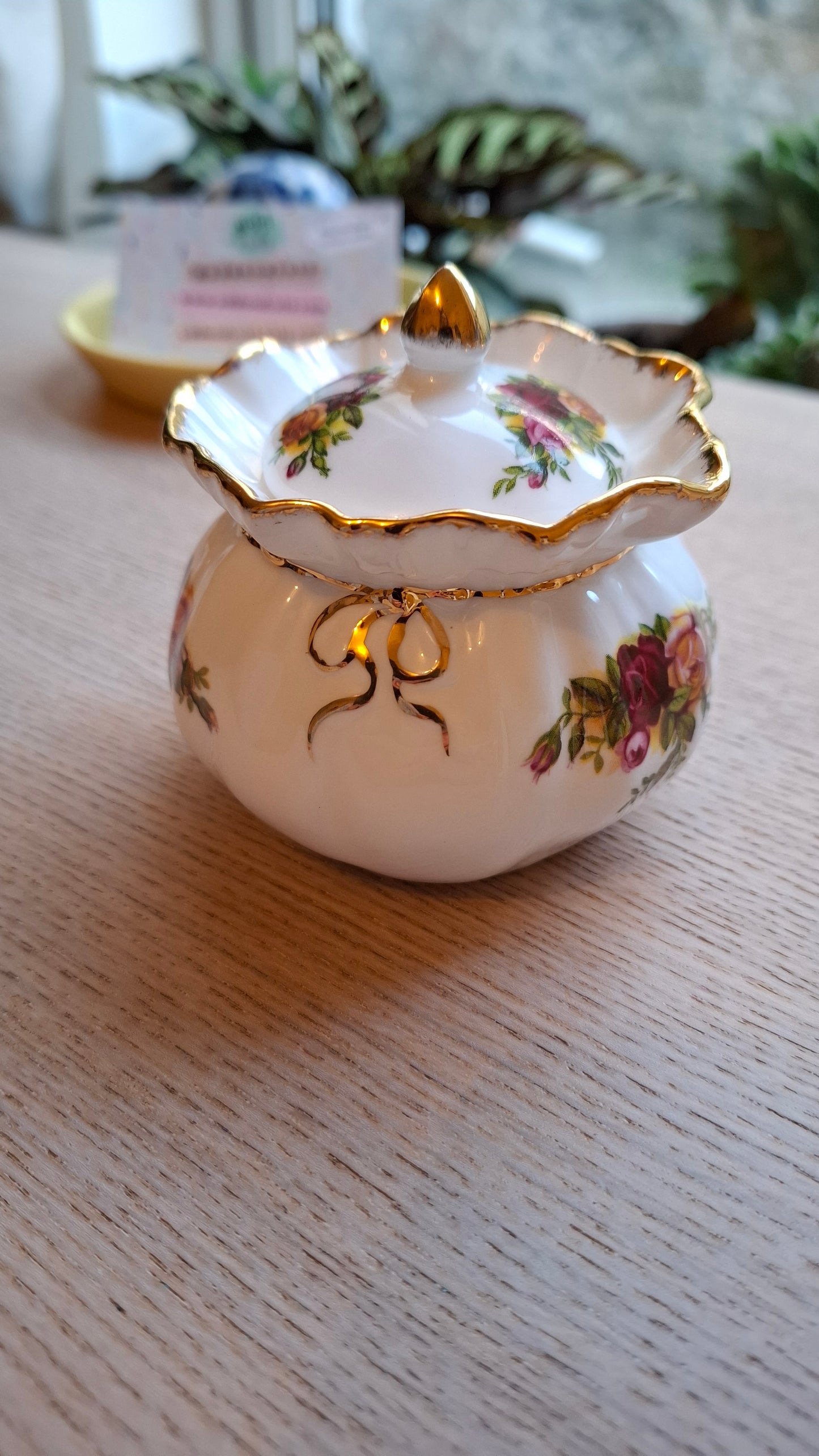 'Cunt' Upcycled Fancy Bag Style Trinket Pot (Gold Writing)
