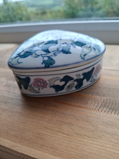 'Beef Curtains' Upcycled Heart Shaped Trinket Pot