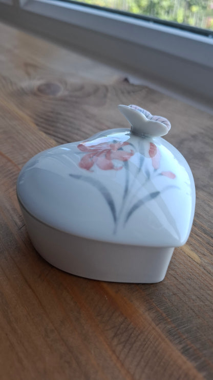 'Bitch' Upcycled Heart Shaped Butterfly Trinket Pot