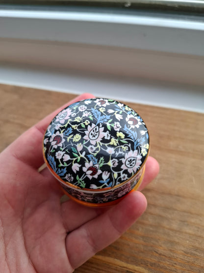 'Cunt' Upcycled Fancy Round Black Floral Trinket Pot