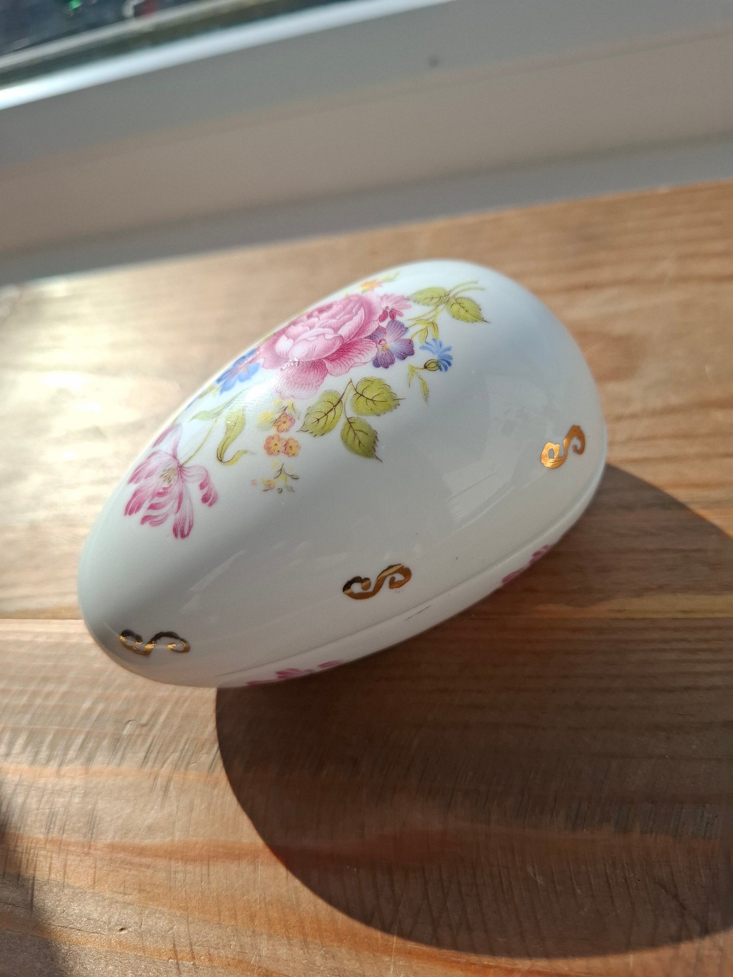 'Cunt' Upcycled Floral Egg Shaped Trinket Pot