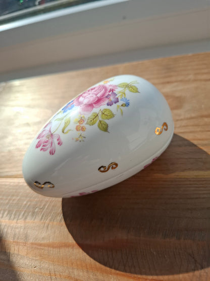 'Cunt' Upcycled Floral Egg Shaped Trinket Pot