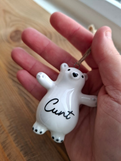 'Cunt' Adorable Upcycled Ceramic Bear (DISCOUNT DUE TO SLIGHT CRACKS)