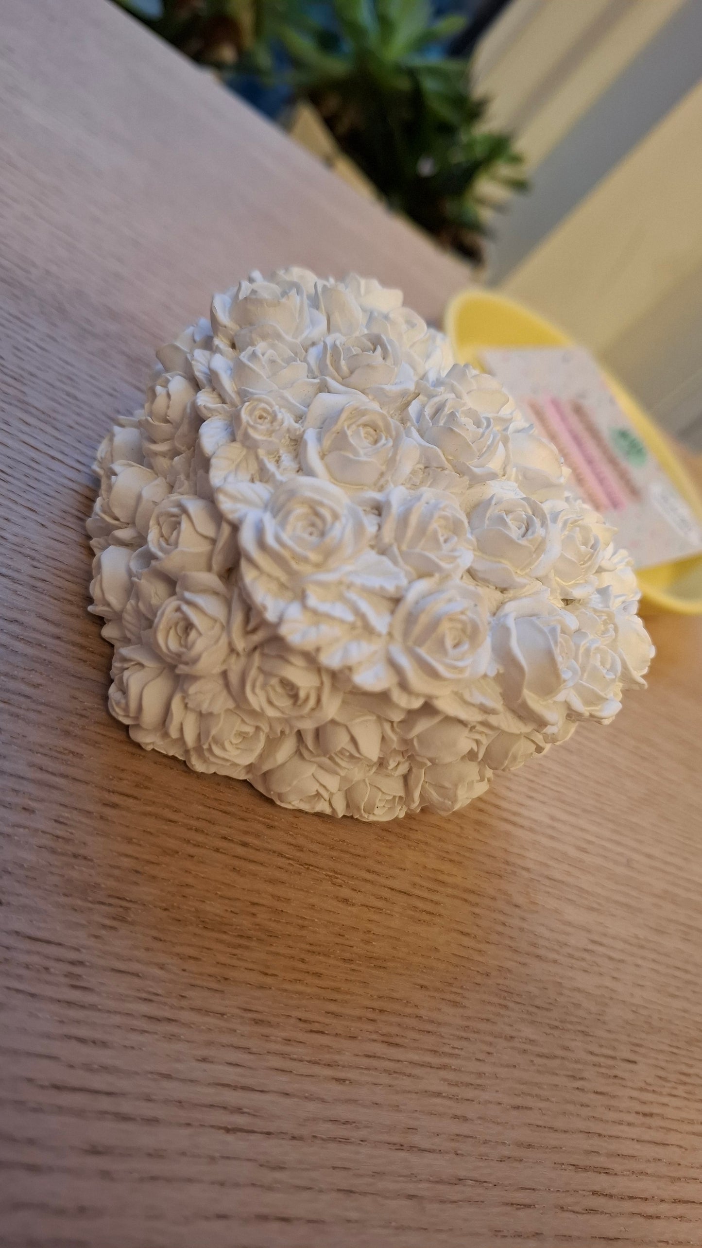 'Cunt' Upcycled Heart Shaped White Rose Trinket Pot