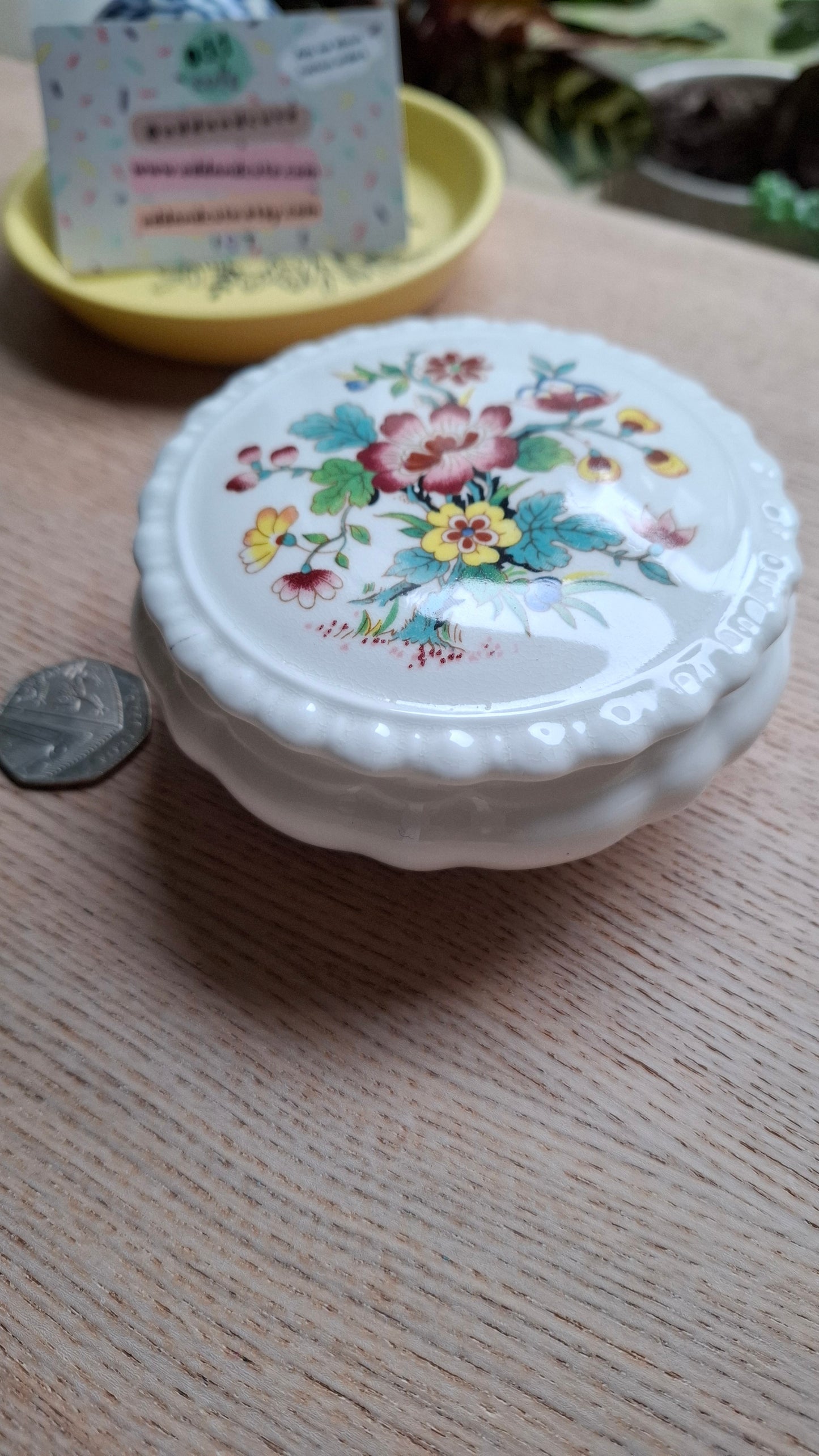 'Piss Flaps' Upcycled Coalport Trinket Pot