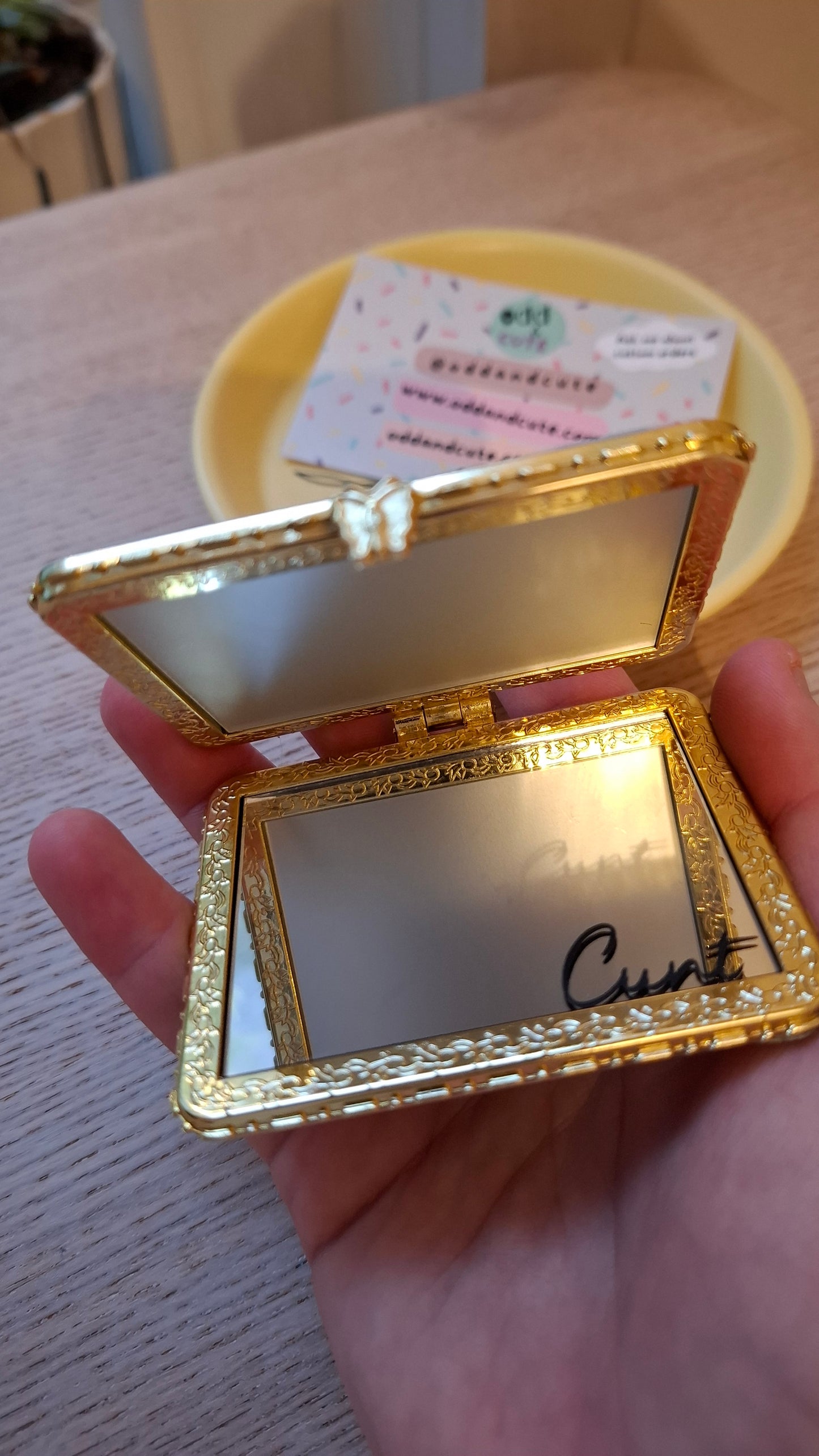 'Cunt' Compact Mirror, Rectangle Shape