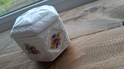 'Arsehole' Upcycled Hexagonal Floral Trinket Pot (MARKS ON SIDE)