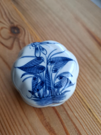 'Cunt' Upcycled Blue & White Dragonfly Trinket Pot