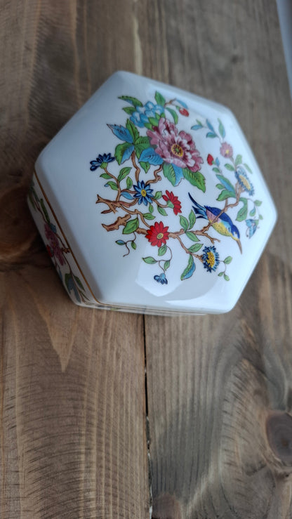 'Cunt' Upcycled Large Aynsley Hexagon Shaped Trinket Pot