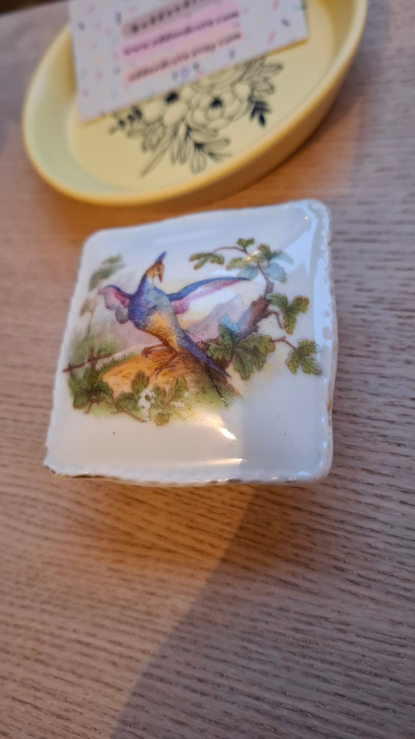 'Twat' Upcycled Square Bird Trinket Pot