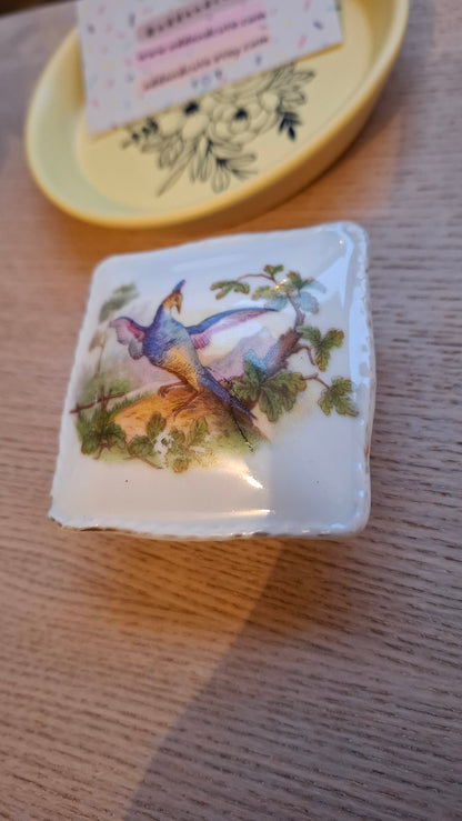 'Twat' Upcycled Square Bird Trinket Pot