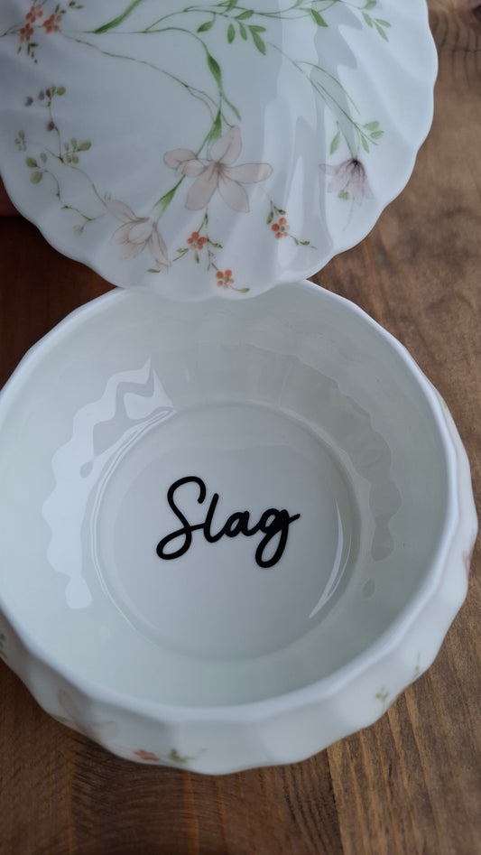 'Slag' Upcycled Delicate Floral Trinket Pot