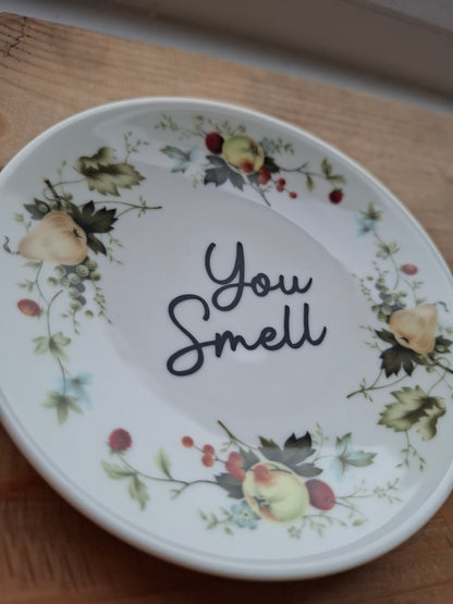 'You Smell' Upcycled Small Fruity Decorative Plate