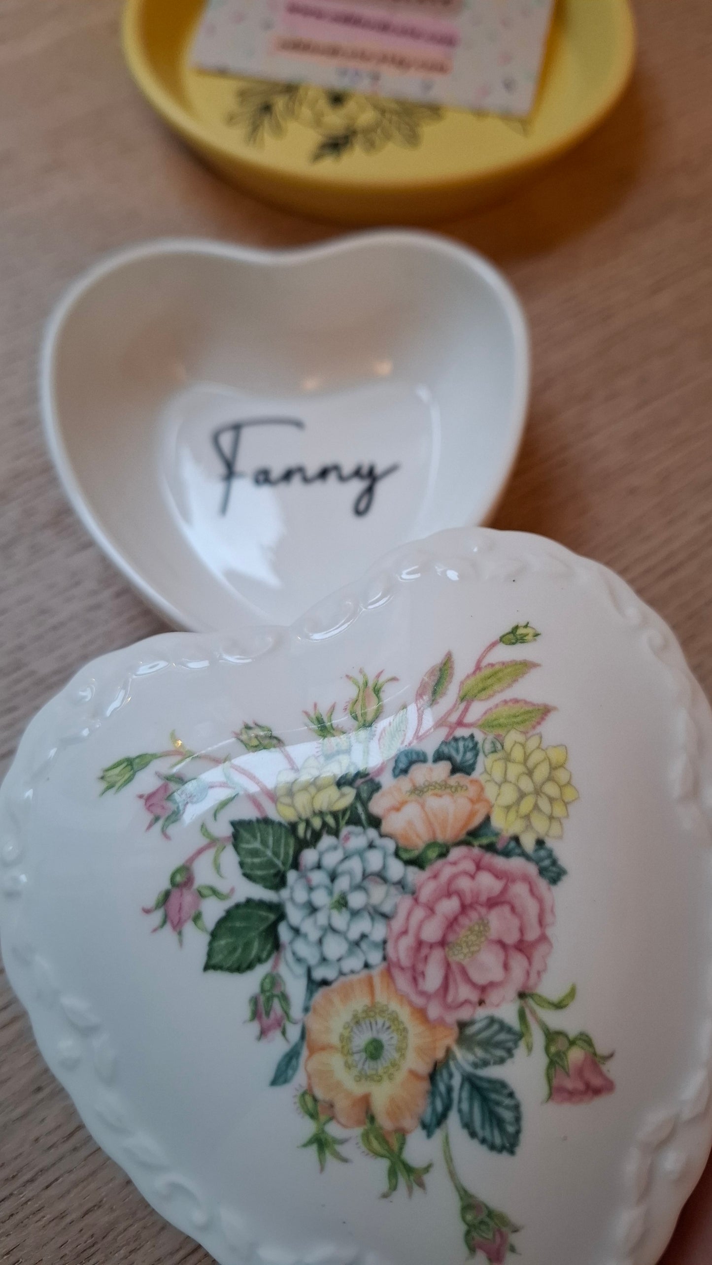 'Fanny Flaps' Upcycled Coalport Heart Shaped Trinket Pot