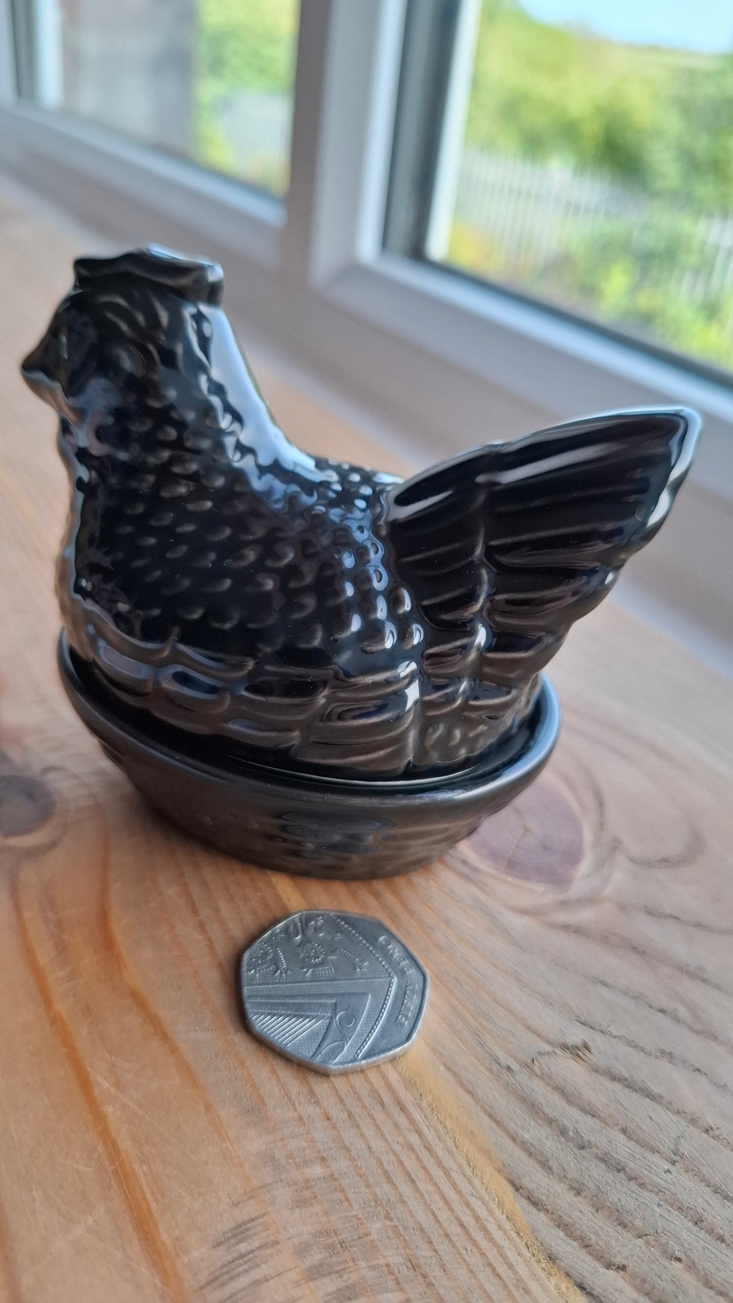 'Cunt' Upcycled Black Little Chicken Ceramic Pot