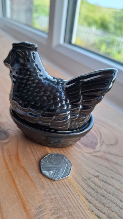 'Cunt' Upcycled Black Little Chicken Ceramic Pot