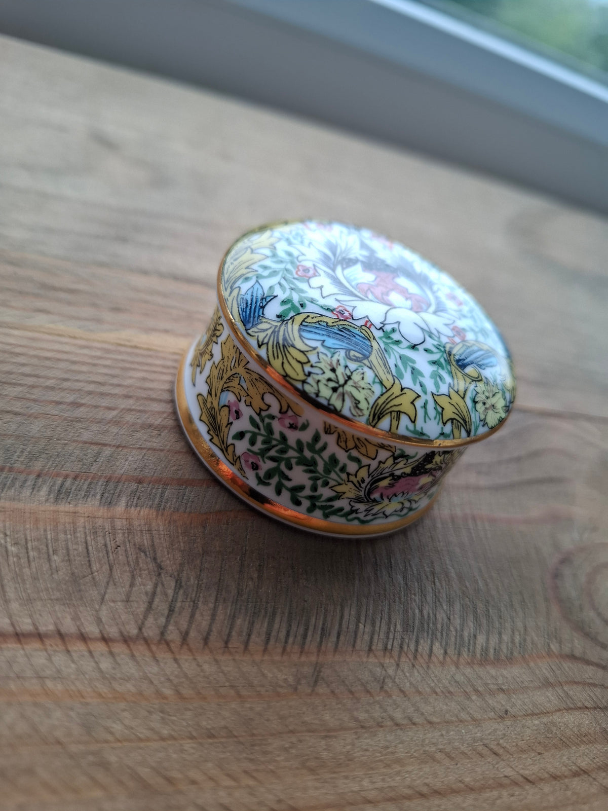 'Cunt' Upcycled Fancy Round Yellow Trinket Pot