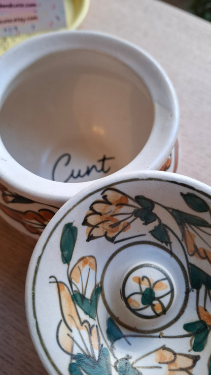 'Cunt' Upcycled Chunky Lidded Pot