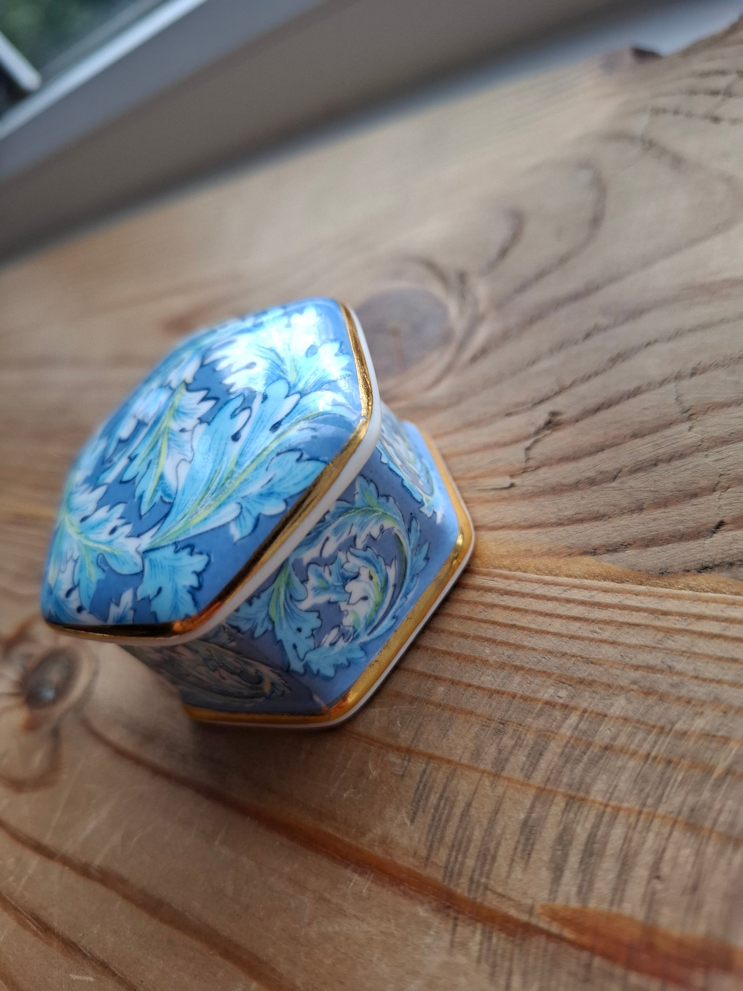 'Cunt' Upcycled Fancy Blue Hexagonal Trinket Pot