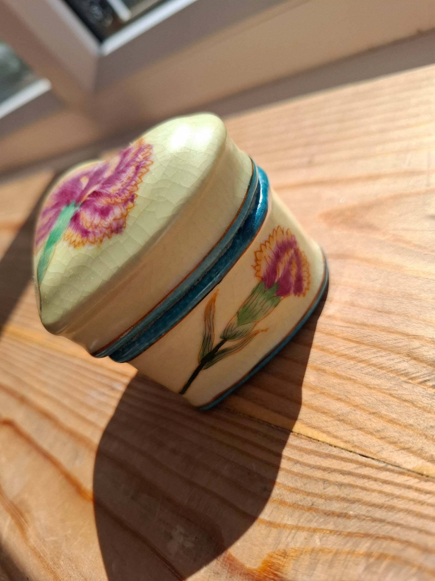 'Cunt' Upcycled Floral Bee Heart Shaped Trinket Pot