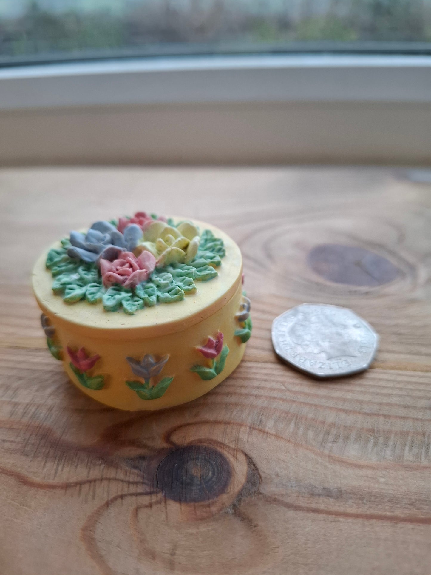'Twat' Upcycled Small Round Yellow Trinket Pot