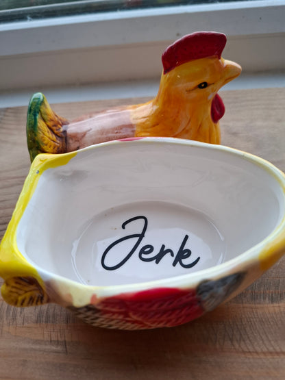 'Jerk' Upcycled Colourful Ceramic Chicken Pot