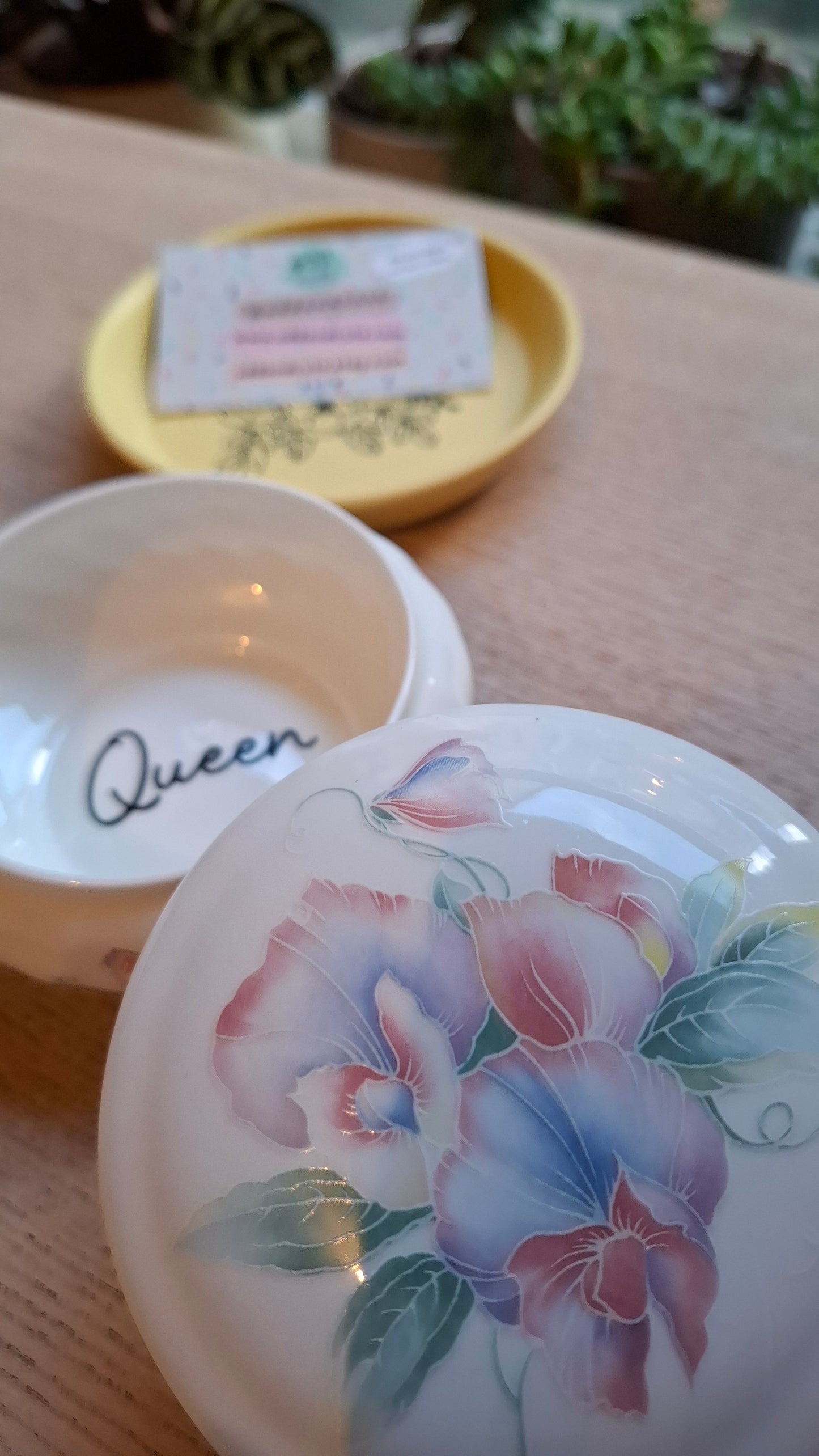 'Queen Cunt' Aynsley Upcycled Brightly Coloured Trinket Pot