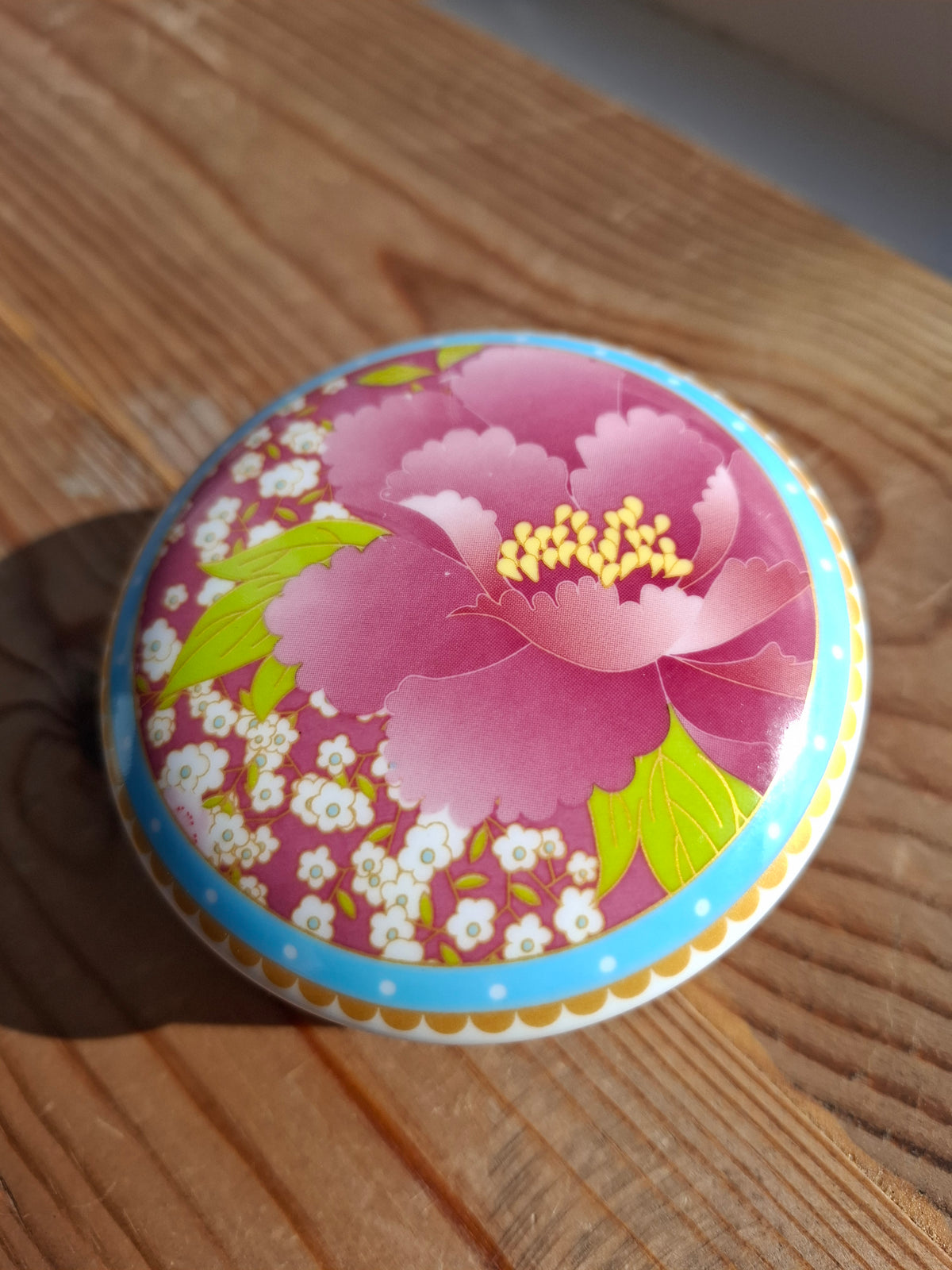 'Arse Hole' Upcycled Round Colourful Floral Trinket Pot
